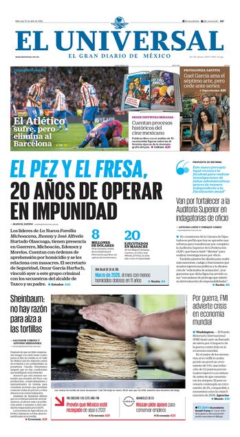 Portada impresa 15 de abril