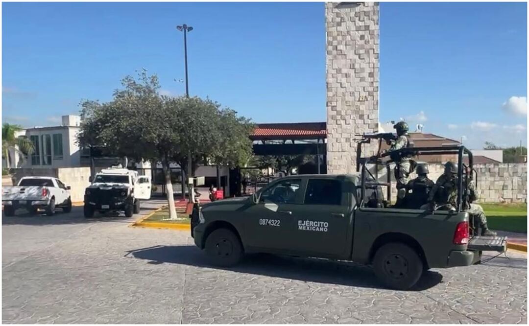 Elementos de la Fiscalía de Tamaulipas vigilaban desde temprana hora la casa de un presunto delincuente e implementaron un mega operativo terrestre y aéreo por diversos sectores. Foto: Especial
