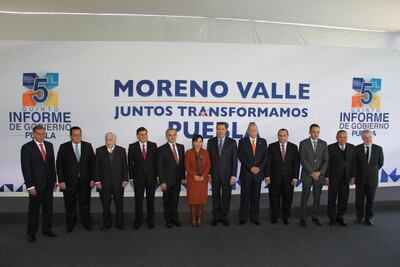 Mancera asiste a V informe de Rafael Moreno Valle