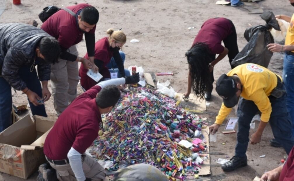 Destruyen cerca de 200 kilos de artículos de pirotecnia en Los Mochis, Sinaloa 