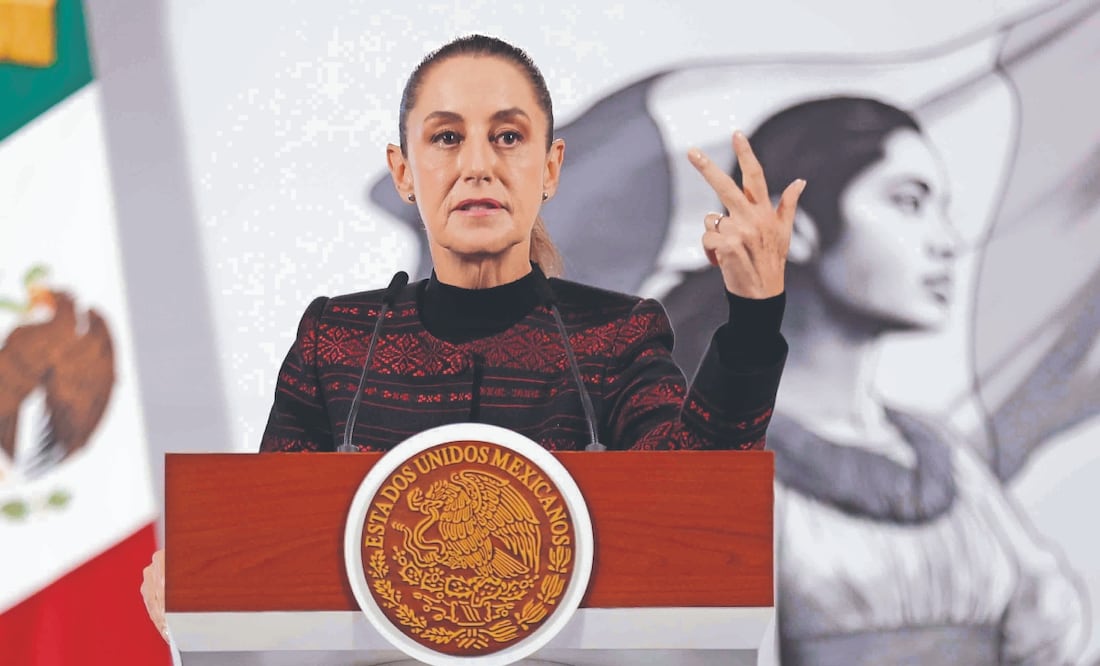 La Mandataria federal destacó que, tras la detección de un buque irregular en Tamaulipas, el gobierno reforzó los protocolos de inspección en las aduanas y en los puertos. Foto: de DIEGO SIMÓN. EL UNIVERSAL