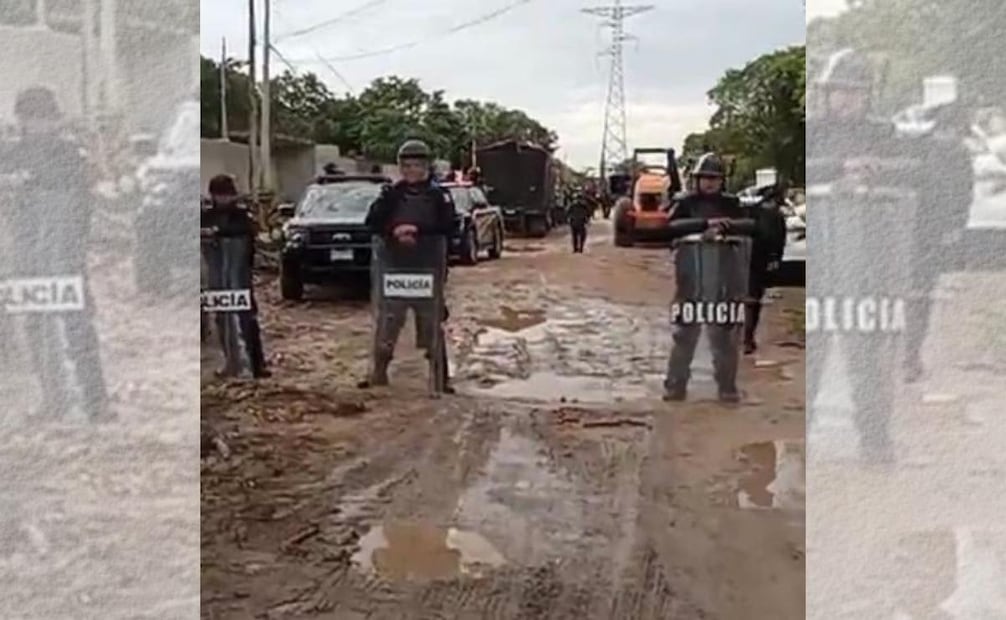 Los agentes llegaron al sitio alrededor de las 5 de la mañana para ejecutar el desalojo. 08/09/2026. | Foto: Especial.