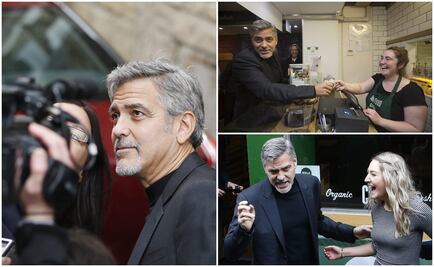 George Clooney desata la locura en una cafetería