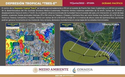 Prevén que depresión tropical Tres-E dé origen a "Celia"