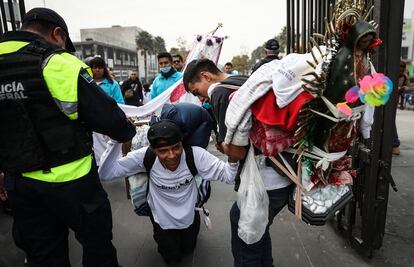 Brindan atención a peregrinos tras arribo a la Basílica de Guadalupe