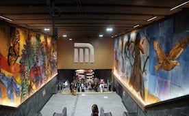 Develan en Metro Auditorio "Apoteosis", el mural holográfico más grande del mundo; "hace de la estación una obra de arte": Adrián Rubalcava