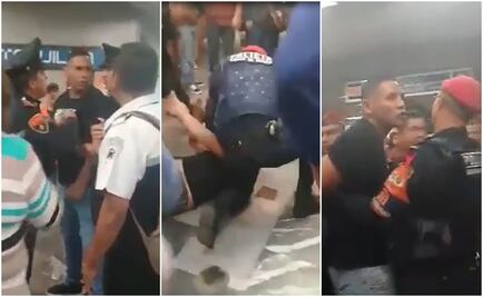 Captan en video pelea entre vagonero y policías, ahora en Metro Tasqueña