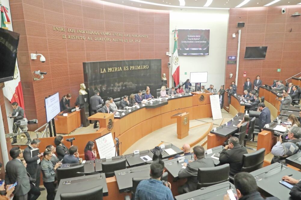 Tras concluir las audiencias públicas sobre la Guardia Nacional en el Senado, PAN, PRI, PRD y MC preparan una contrapropuesta a la minuta de reforma (ARCHIVO EL UNIVERSAL)
