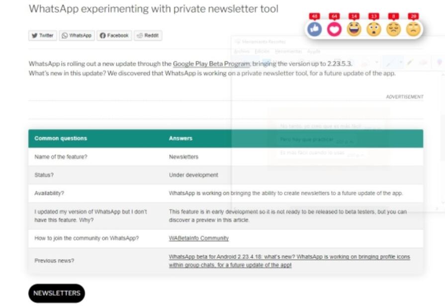 WhatsApp trabaja en una función de boletines privados 