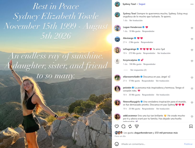 La noticia de su fallecimiento fue anunciada por su madre y su hermano en su cuenta de Instagram. Foto: Instagram