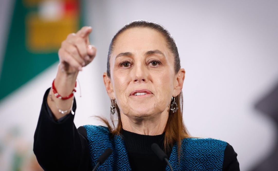 La presidenta Claudia Sheinbaum durante la mañanera del 3 de marzo. Foto: Diego Simón / EL UNIVERSAL