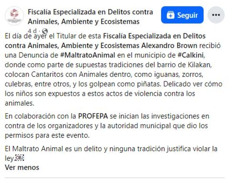 Niños rompen piñata con animales vivos en Campeche. Foto: Captura de pantalla