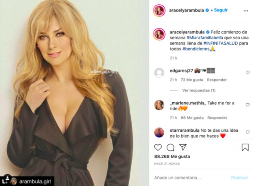 Aracely Arámbula sube foto a Instagram luciendo escote de infarto