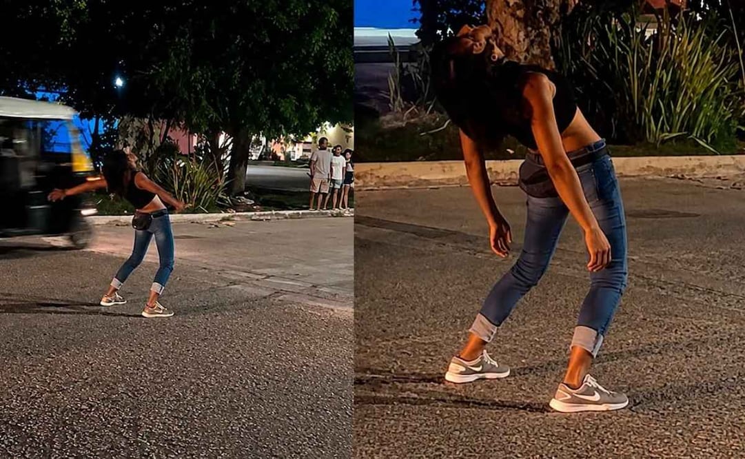 Escenas de una mujer al parecer consumiendo sustancias y arriesgando su vida entre vehículos fueron documentadas en redes sociales. | Foto: Especial.