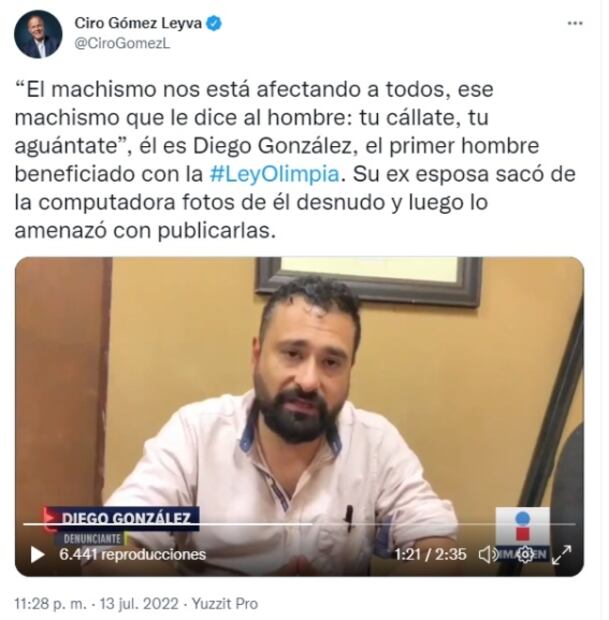 “El machismo nos afecta a todos”, dice el primer hombre en México en beneficiarse de la Ley Olimpia 