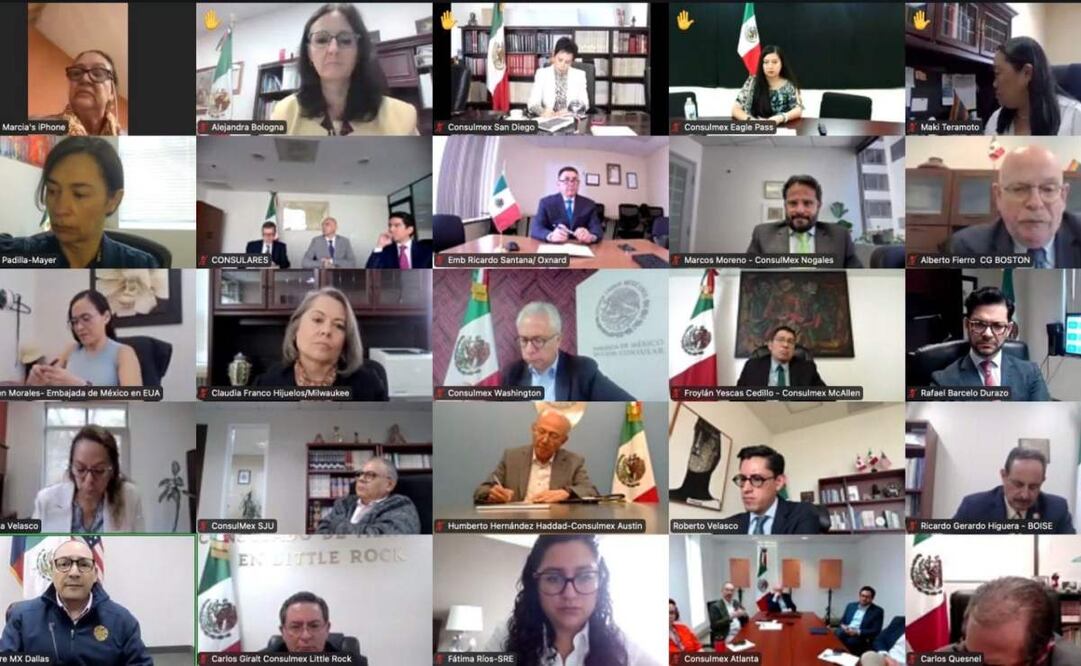 Las y los cónsules de los 50 consulados de México en Estados Unidos se reunieron con Roberto Velasco, jefe de la Unidad para América del Norte. Foto: Especial