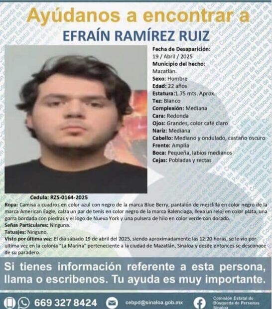 Desaparecen tres jóvenes en Mazatlán; familias piden apoyo para localizarlos. Foto: Especial