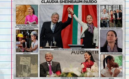 Pese a veda, Sheinbaum comparte "monografía" de su vida y con AMLO