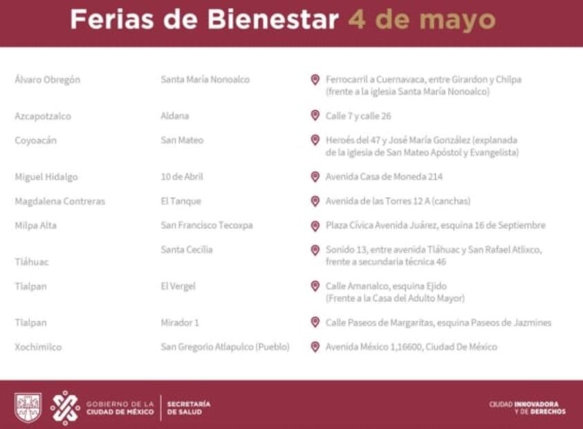 Checa en dónde estará la Feria del Bienestar mañana en tu alcaldía