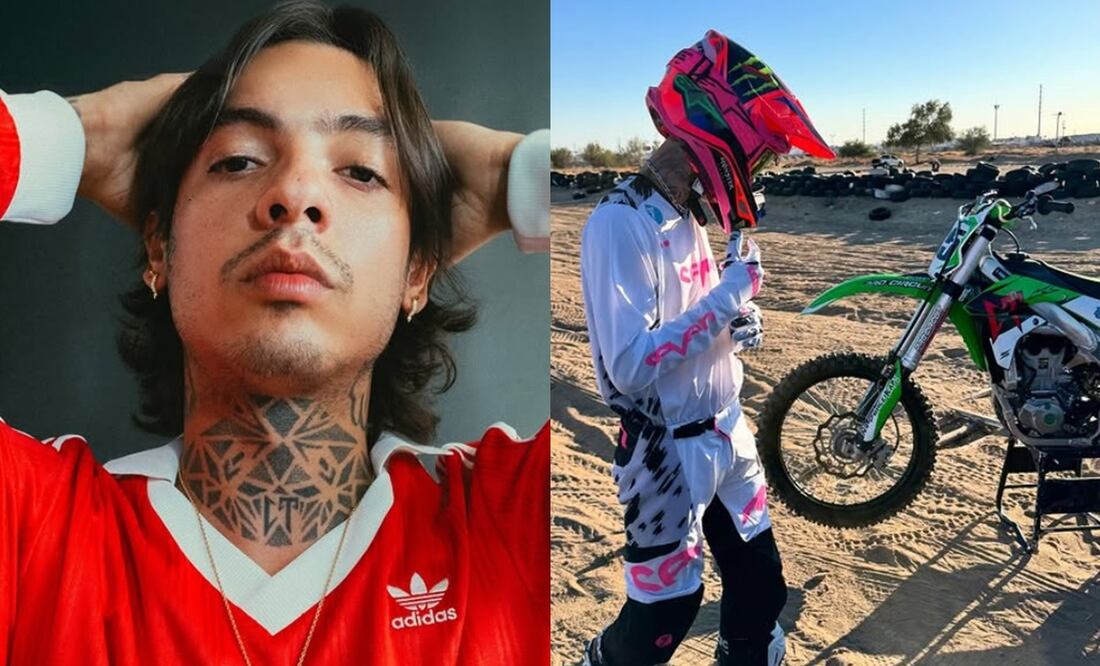 El cantante Natanael Cano sufrió un accidente mientras hacia motocross. Foto: Instagram oficial.