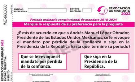 Así es la boleta para revocación de mandato de AMLO aprobada por el INE