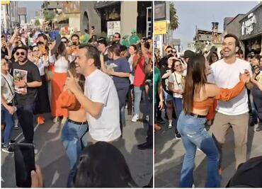 Al ritmo de "La cabrona", Álvarez Máynez se emociona y se pone a bailar en la Feria de San Marcos
