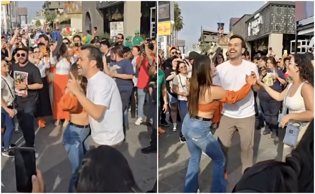 Jorge Álvarez Máynez bailando en la Feria de San Marcos. Foto: Especial