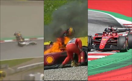 Checo Pérez abandonó, Sainz con fuego en su auto y triunfo de Leclerc en el GP de Austria