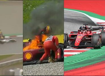 Checo Pérez abandonó, Sainz con fuego en su auto y triunfo de Leclerc en el GP de Austria