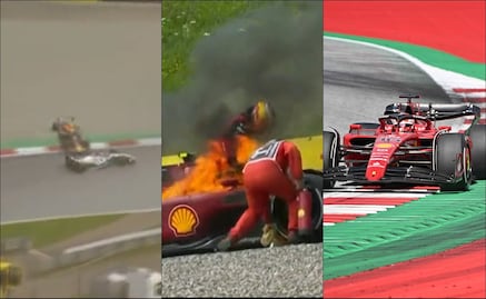 Checo Pérez abandonó, Sainz con fuego en su auto y triunfo de Leclerc en el GP de Austria