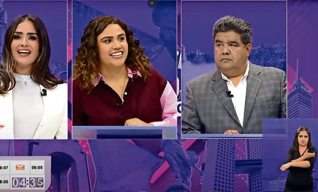 Alessandra Rojo de la Vega (PAN-PRI-PRD), Catalina Monreal (Morena-PVEM-PT) y Herman Domínguez (MC) participaron en el primer debate entre candidatos a la alcaldía Cuauhtémoc. Foto especial