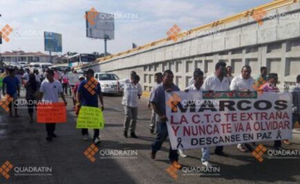 Transportistas marchan en honor a líder asesinado en Acapulco