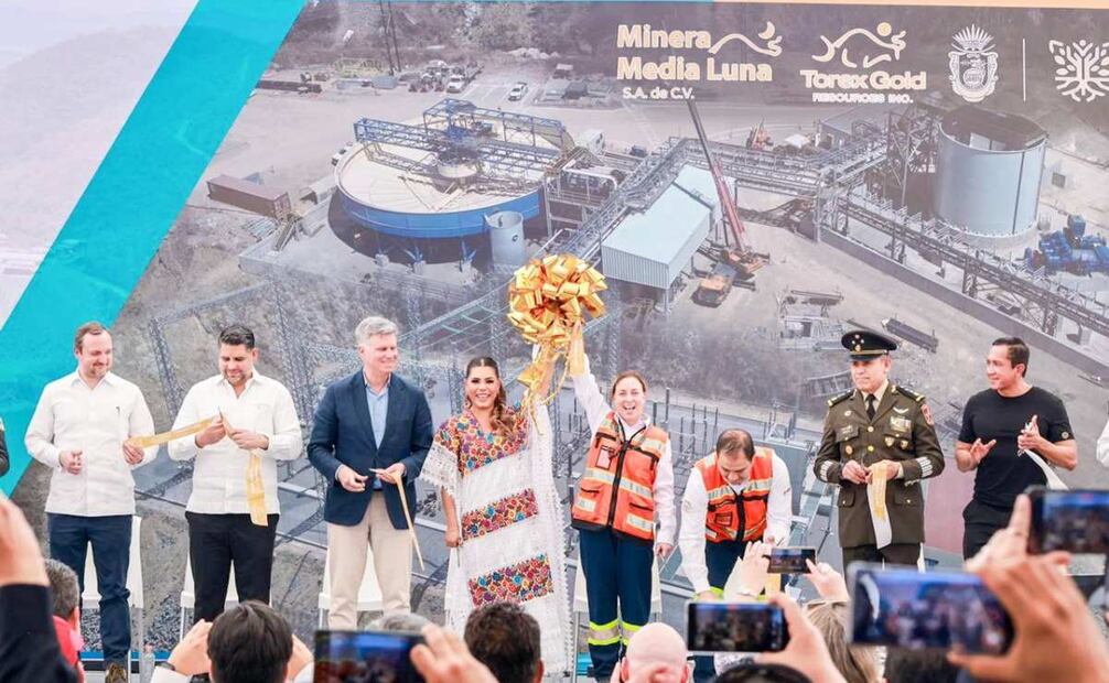 La gobernadora de Guerrero, Evelyn Salgado, en la inauguración de la ampliación del Complejo Minero Morelos. Foto: Especial