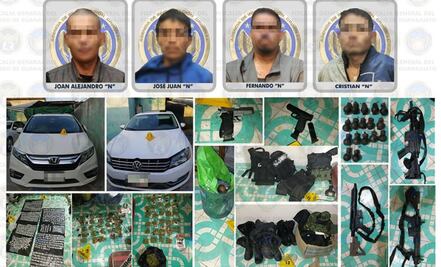 Detienen a 4 hombres con 17 granadas y armas dentro de tanque de gas en Guanajuato