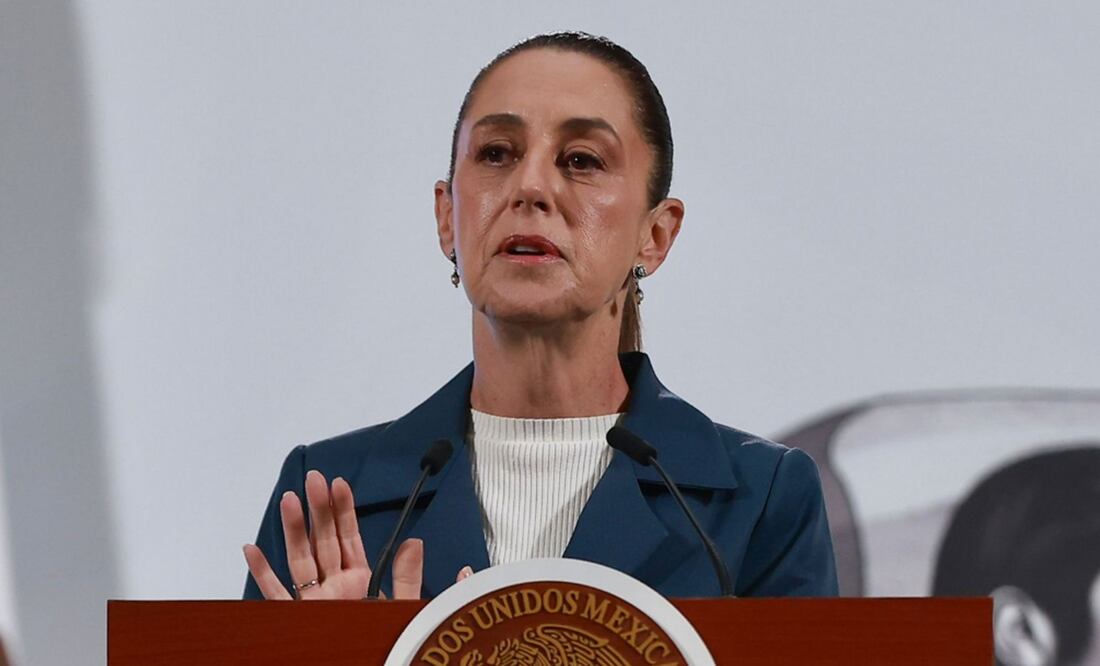 La presidenta Claudia Sheinbaum durante la mañanera del 17 de septiembre de 2025. Foto: Berenice Fregoso/EL UNIVERSAL