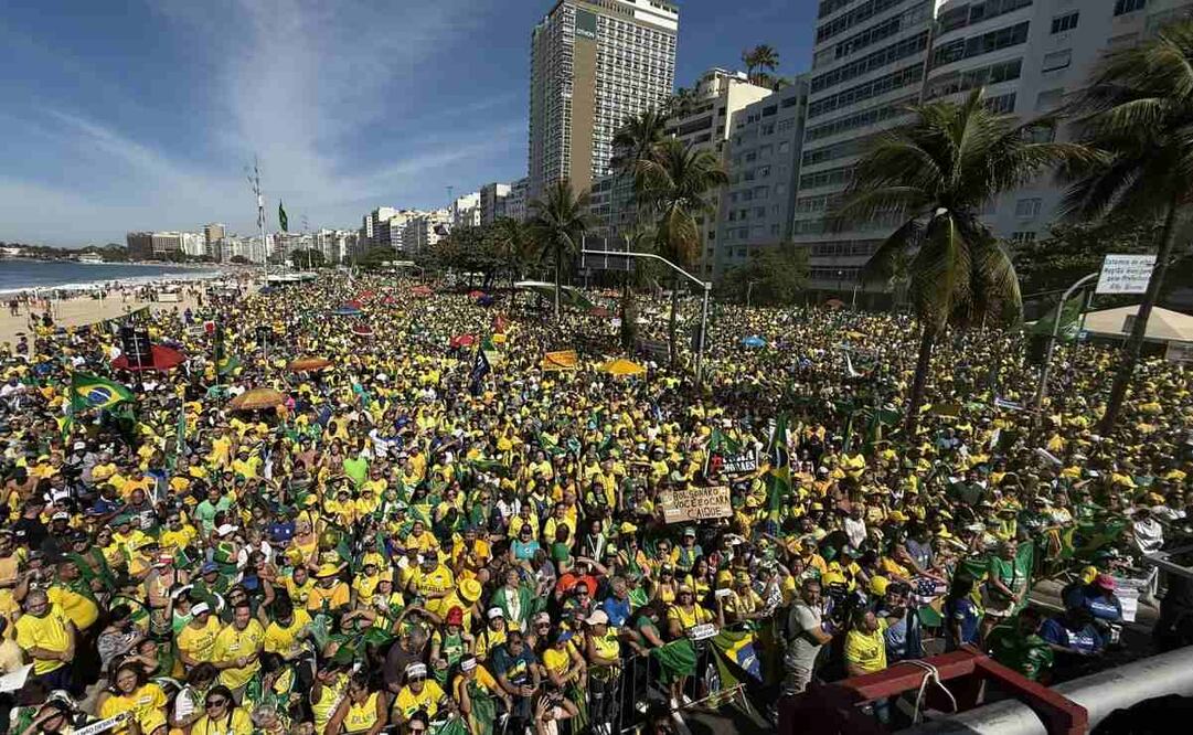 Manifestación en Brasil por la amnistía para los acusados del intento de golpe de Estado del 8 de enero. Foto: X @FlavioBolsonaro