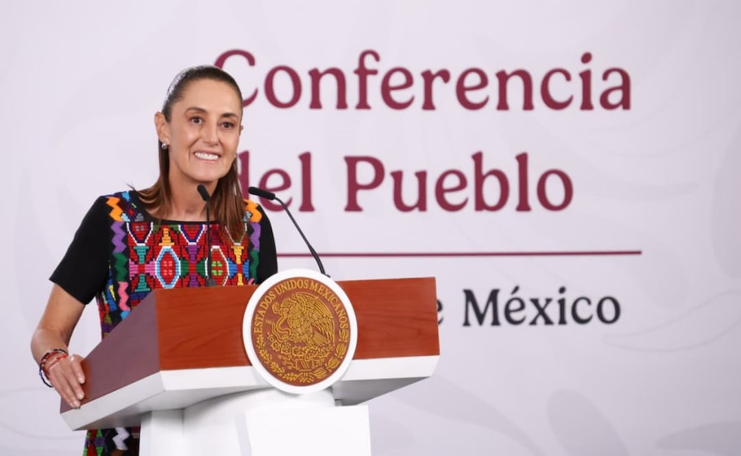 La presidenta Claudia Sheinbaum Pardo en la “Mañanera del Pueblo” de Palacio Nacional este 20 de mayo de 2026. Foto: Karla Guerrero/ EL UNIVERSAL