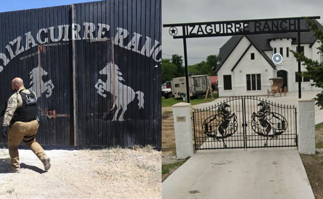 Google Maps muestra propiedad en Texas con nombre y logo de Rancho Izaguirre. Foto: Especial y captura de pantalla