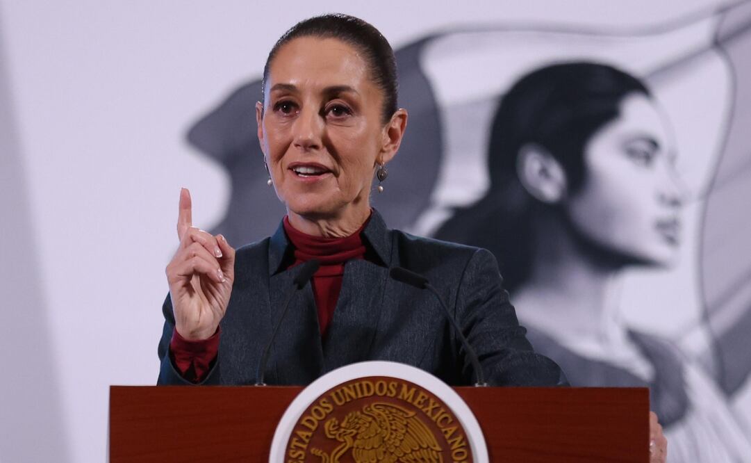 La presidenta Claudia Sheinbaum Pardo anunció que enviará una carta a Google para explicar el origen y limitaciones del Golfo de México. Foto: Diego Simón / EL UNIVERSAL