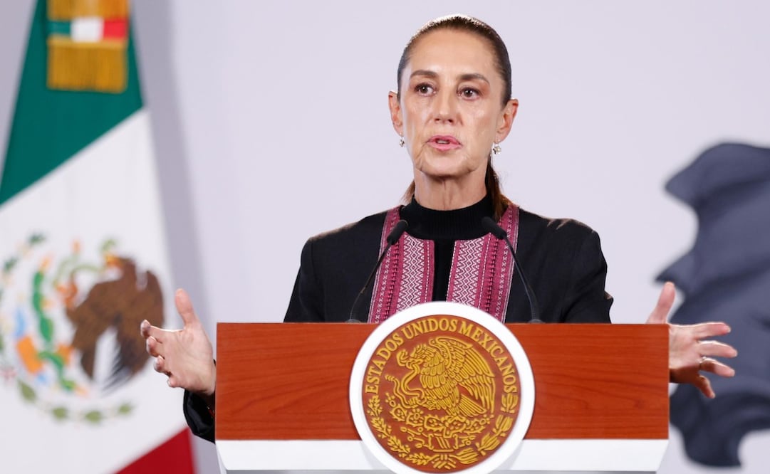 La presidenta Claudia Sheinbaum en la “Mañanera del Pueblo” del 17 de septiembre de 2026 en Palacio Nacional. Foto: Diego Simón Sánchez/ EL UNIVERSAL