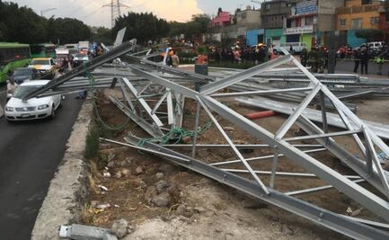 Colapso de torre eléctrica deja un lesionado sobre Eje 6 Sur y Ermita 