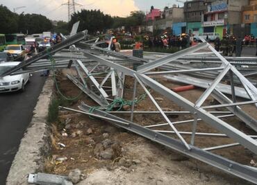 Colapso de torre eléctrica deja un lesionado sobre Eje 6 Sur y Ermita