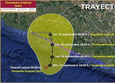 Tormenta tropical John recobra fuerza y amenaza con lluvias intensas en Guerrero y Oaxaca