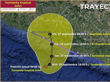 Tormenta tropical John recobra fuerza y amenaza con lluvias intensas en Guerrero y Oaxaca