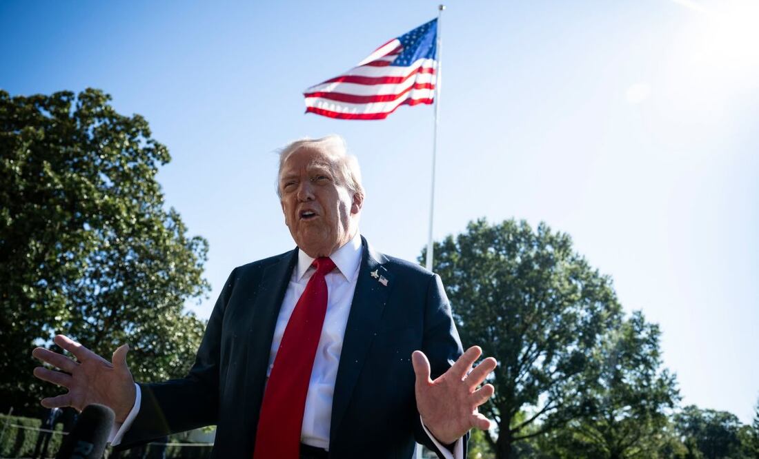 El presidente estadounidense, Donald Trump, habla con periodistas en el Jardín Sur de la Casa Blanca. Foto: EFE/Archivo