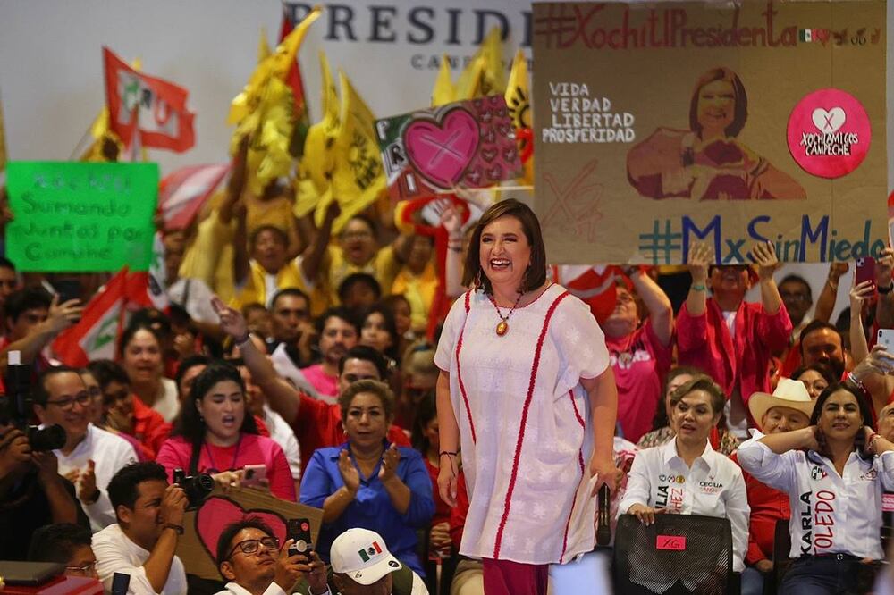 La candidata presidencial de la oposición, Xóchitl Gálvez en Campeche. Foto: Berenice Fregoso