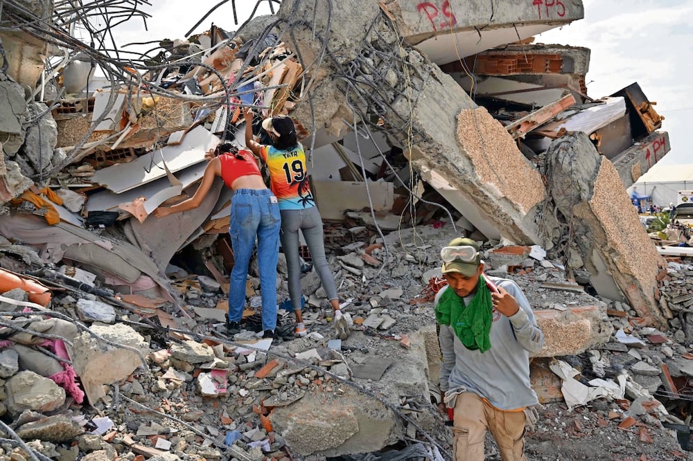 Edificio derrumbado por terremotos en Venezuela. Foto: AFP