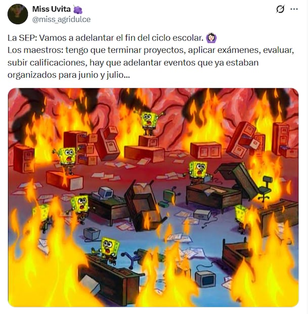 Memes del nuevo calendario escolar de la SEP. Foto: X
