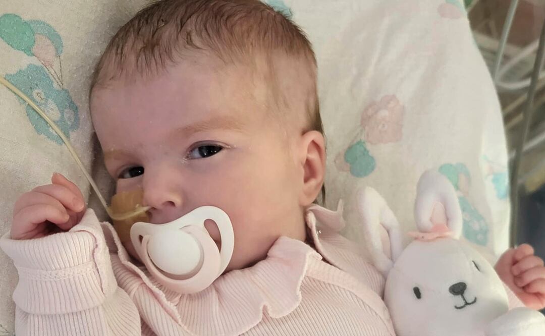 Indi Gregory, una bebé de 8 meses, quien padece una enfermedad terminal y estuvo en el centro de una batalla legal que involucra a sus padres, funcionarios de salud británicos y el gobierno italiano. Foto: AP