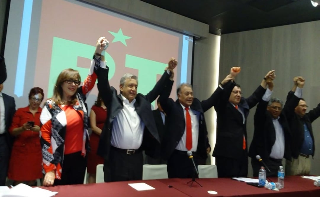 Los 143 miembros de la Comisión aprobaron abanderar al tabasqueño en la coalición Juntos Haremos Historia (Morena-PES-PT) para las elecciones del 1 de julio (Foto: tomada de @PTMexicoNal)